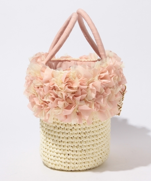 CAROLINA GLASER（カロリナ グレイサー）の「CAROLINA GLASER / フリルカゴバッグ（かごバッグ・レディース・ブラック/ピンク・ONE SIZE）」の21枚目の写真