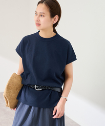 新品タグ付き！ATON ネイビーTシャツ　size38 ATON（エイトン）の「【ATON/エイトン】DRY COTTON JERSEY CREWNECK T