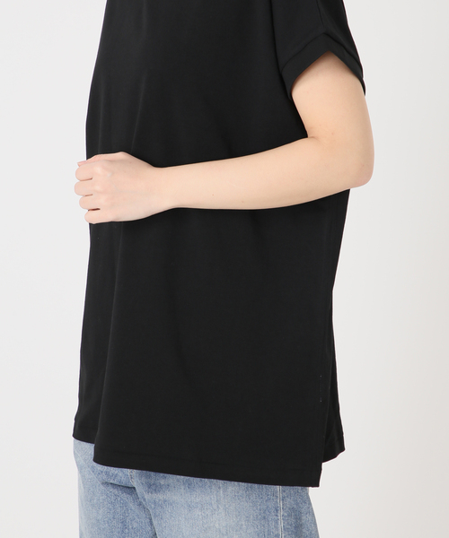 FRAMeWORK(フレームワーク)の「ATON/エイトン DRYCOTTON JERSEY OVERSIZED プルオーバー(Tシャツ/カットソー・レディース・ネイビー/ホワイト/ブラック・FREE)」の7枚目の写真