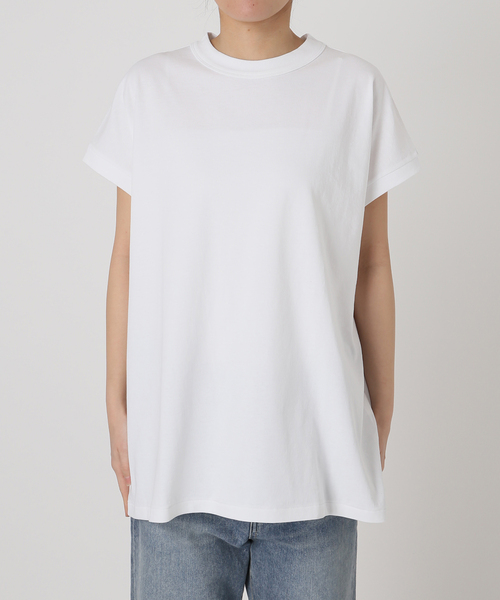 FRAMeWORK(フレームワーク)の「ATON/エイトン DRYCOTTON JERSEY OVERSIZED プルオーバー(Tシャツ/カットソー・レディース・ネイビー/ホワイト/ブラック・FREE)」の11枚目の写真