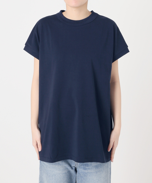 FRAMeWORK(フレームワーク)の「ATON/エイトン DRYCOTTON JERSEY OVERSIZED プルオーバー(Tシャツ/カットソー・レディース・ネイビー/ホワイト/ブラック・FREE)」の13枚目の写真