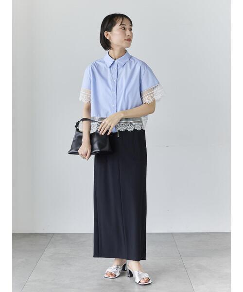 Te chichi（テチチ）の「フロントZIPトリコットタイトスカート（スカート・レディース・グリーン/ブラック/チャコールグレー・M/S）」の9枚目の写真