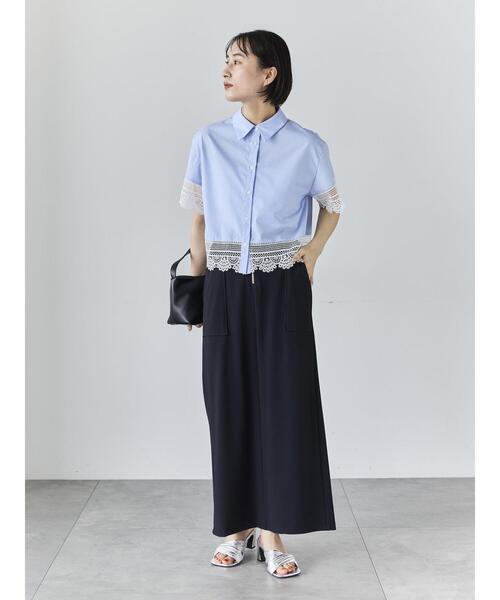 Te chichi（テチチ）の「フロントZIPトリコットタイトスカート（スカート・レディース・グリーン/ブラック/チャコールグレー・M/S）」の10枚目の写真