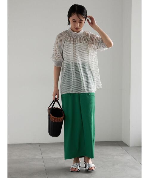 Te chichi（テチチ）の「フロントZIPトリコットタイトスカート（スカート・レディース・グリーン/ブラック/チャコールグレー・M/S）」の16枚目の写真