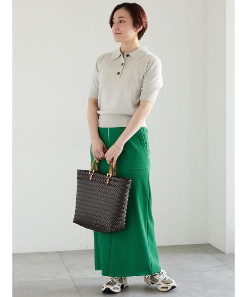 Te chichi（テチチ）の「フロントZIPトリコットタイトスカート（スカート・レディース・グリーン/ブラック/チャコールグレー・M/S）」の18枚目の写真