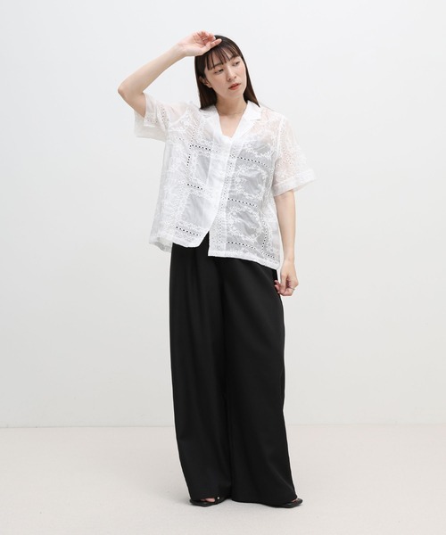 select MOCA(セレクトモカ)の「パッチワークエンブロイダリーハーフシャツジャケット【セットアップ可】(シャツ/ブラウス・レディース・ブラウン/オフホワイト/ブラック・FREE)」の19枚目の写真