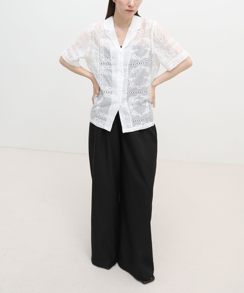 select MOCA(セレクトモカ)の「パッチワークエンブロイダリーハーフシャツジャケット【セットアップ可】(シャツ/ブラウス・レディース・ブラウン/オフホワイト/ブラック・FREE)」の22枚目の写真