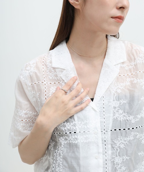 select MOCA(セレクトモカ)の「パッチワークエンブロイダリーハーフシャツジャケット【セットアップ可】(シャツ/ブラウス・レディース・ブラウン/オフホワイト/ブラック・FREE)」の18枚目の写真