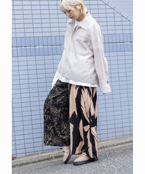 OSMOSIS（オズモーシス）の「【WEB限定アイテム】プリント切替フレアーパンツ（その他パンツ・レディース・ホワイト/ベージュ・ONE SIZE）」の18枚目の写真