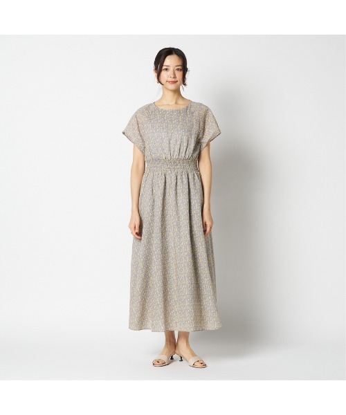 HELIOPOLE（エリオポール）の「PRINTED SEERSUCKER DRESS（ワンピース・レディース・ブラック/ライトグレー・38）」の5枚目の写真