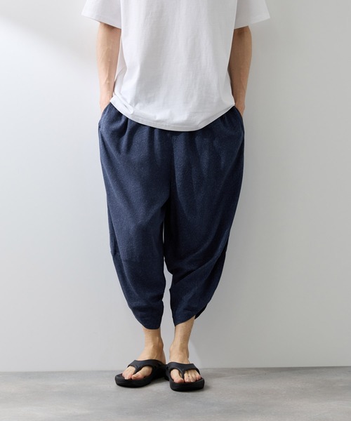 NAVY(ネイビー)の「【SARARI /サラリ】接触冷感 柄/無地 レーヨンバルーンパンツ(その他パンツ・メンズ・ブルー/ブラック/ネイビー/チャコールグレー・L/M/XL)」の1枚目の写真