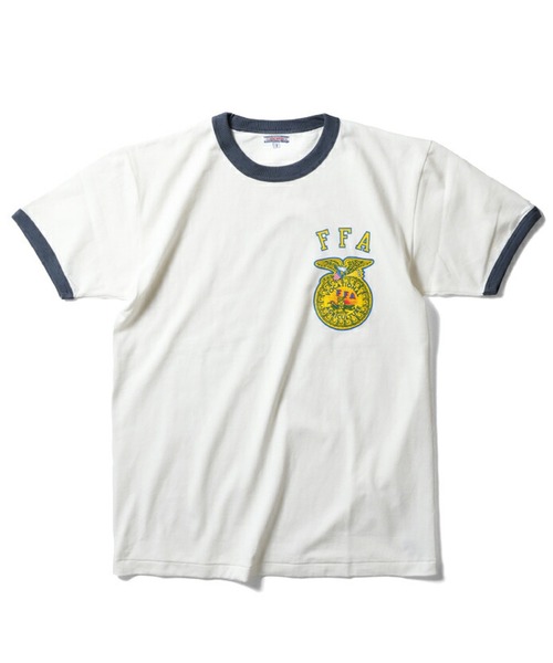 HOUSTON(ヒューストン)の「HOUSTON プリントリンガーTシャツ(FFA)(Tシャツ/カットソー・レディース・ホワイト系その他/グレー系その他/ホワイト系その他2・1)」の2枚目の写真