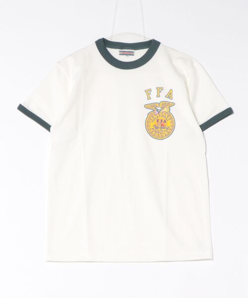 HOUSTON(ヒューストン)の「HOUSTON プリントリンガーTシャツ(FFA)(Tシャツ/カットソー・レディース・ホワイト系その他/グレー系その他/ホワイト系その他2・1)」の5枚目の写真