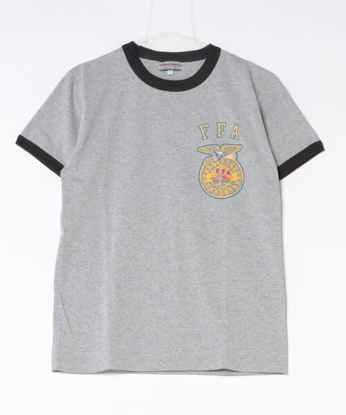 HOUSTON(ヒューストン)の「HOUSTON プリントリンガーTシャツ(FFA)(Tシャツ/カットソー・レディース・ホワイト系その他/グレー系その他/ホワイト系その他2・1)」の6枚目の写真