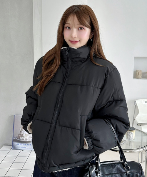 Ada.（エイダ）の「リバーシブル ボア 中綿 ジャケット（ダウンジャケット/コート・レディース・アイボリー/ブラック・M）」の11枚目の写真