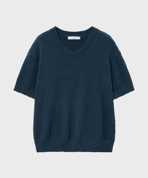 NOIRER(ノイア)の「ブークルVネックハーフニット(マリンブルー)(ニット/セーター・メンズ・その他・48/50)」の2枚目の写真