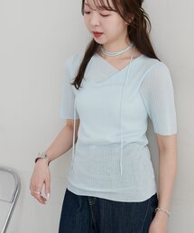 【WEB限定】チョーカー付きアシメニットプルオーバー