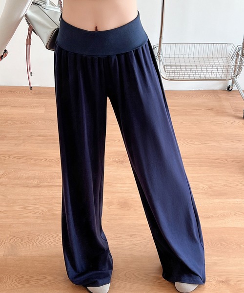 by LEGNA(バイレグナ)の「大人カジュアルワイドスウェットパンツ(その他パンツ・レディース・ネイビー/グレー/ピンク・L-Regular/S-Regular/M-Regular/L-Long/S-Long/M-Long)」の4枚目の写真