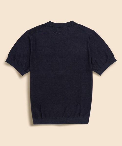 BROOKS BROTHERS(ブルックスブラザーズ)の「リネン クルーネック ショートスリーブ サマーセーター(ニット/セーター・メンズ・ネイビー/ホワイト×ネイビー・SMALL/X-LARGE/LARGE/MEDIUM)」の6枚目の写真