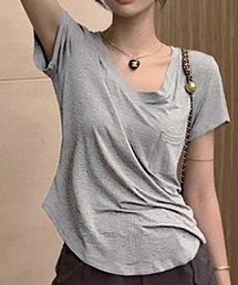 Vネックルーズシルエット半袖Tシャツ