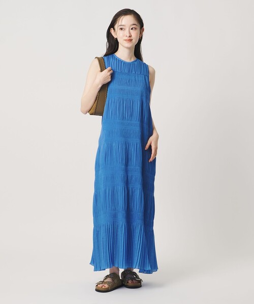 BEAUTY&YOUTH UNITED ARROWS(ビューティーアンドユースユナイテッドアローズ)の「プリーツ アメリカンスリーブ ワンピース ウォッシャブル(ワンピース・レディース・ブラック/コバルトブルー・S/M)」の1枚目の写真