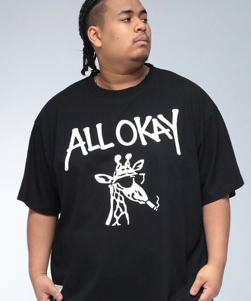 SAKAZEN(サカゼン)の「【WEB限定価格】Tシャツ 半袖 メンズ 大きいサイズ ロゴ キリン プリント クルーネック トップスカジュアル 春 夏(Tシャツ/カットソー・メンズ・ブラウン/カーキ/ホワイト/ブラック・3XL/X(2L)/2XL)」の3枚目の写真