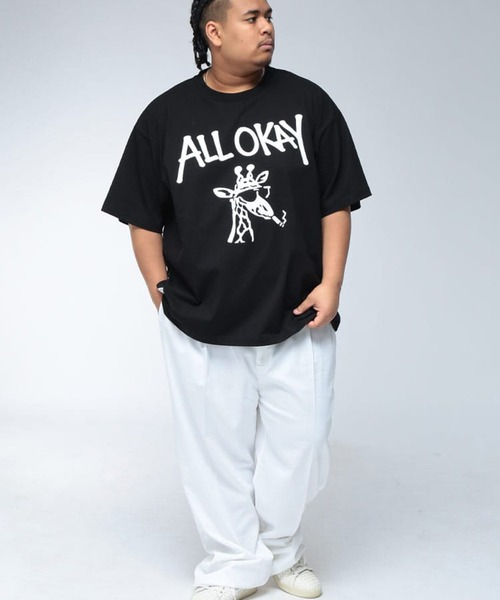SAKAZEN(サカゼン)の「【WEB限定価格】Tシャツ 半袖 メンズ 大きいサイズ ロゴ キリン プリント クルーネック トップスカジュアル 春 夏(Tシャツ/カットソー・メンズ・ブラウン/カーキ/ホワイト/ブラック・3XL/X(2L)/2XL)」の5枚目の写真
