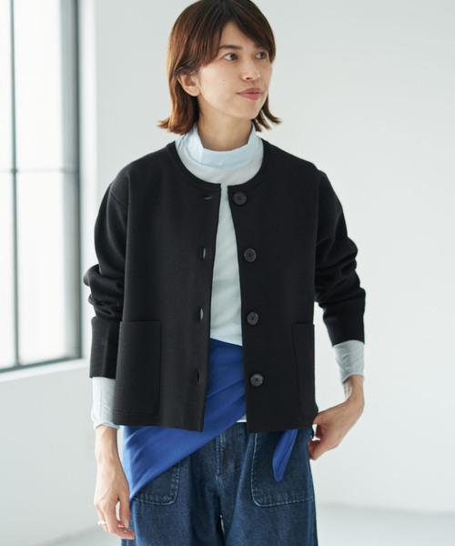 IENA(イエナ)の「《/手洗い可》スーパーファインスムースクルーカーディガン(カーディガン/ボレロ・レディース・チャコールグレー/ベージュ/ブラック/ピンク系その他・FREE)」の9枚目の写真