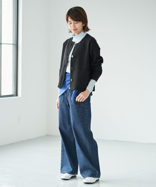 IENA(イエナ)の「《/手洗い可》スーパーファインスムースクルーカーディガン(カーディガン/ボレロ・レディース・チャコールグレー/ベージュ/ブラック/ピンク系その他・FREE)」の13枚目の写真
