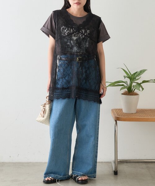 CIAOPANIC TYPY(チャオパニックティピー)の「【+1で旬な雰囲気】総レースチュニックベスト(チュニック・レディース・ブラック/ホワイト/ブラウン・ONE SIZE)」の22枚目の写真