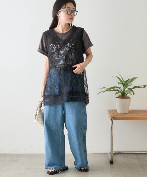 CIAOPANIC TYPY(チャオパニックティピー)の「【+1で旬な雰囲気】総レースチュニックベスト(チュニック・レディース・ブラック/ホワイト/ブラウン・ONE SIZE)」の21枚目の写真
