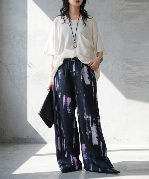 antiqua(アンティカ)の「アート柄 ワイドパンツ(その他パンツ・レディース・ブラック・ONESIZE)」の6枚目の写真