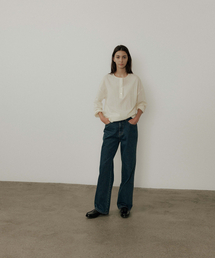Button Single Blouse_Cream