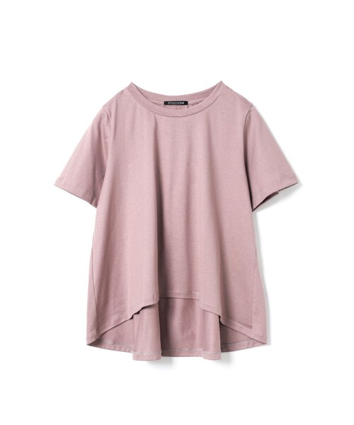 mizuiroind（ミズイロインド）の「mizuiro ind フレアクルーネックTシャツ（Tシャツ/カットソー・レディース・グレー/チャコールグレー/オフホワイト/スモークピンク/ワインレッド/ブルー/ブラック/ネイビー・FREE）」の7枚目の写真