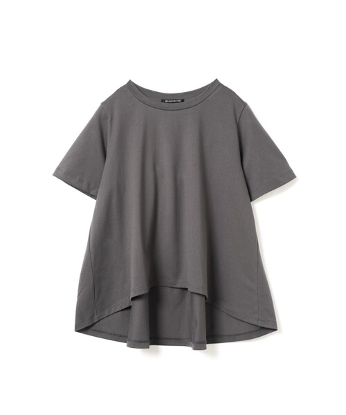 mizuiroind（ミズイロインド）の「mizuiro ind フレアクルーネックTシャツ（Tシャツ/カットソー・レディース・グレー/チャコールグレー/オフホワイト/スモークピンク/ワインレッド/ブルー/ブラック/ネイビー・FREE）」の3枚目の写真