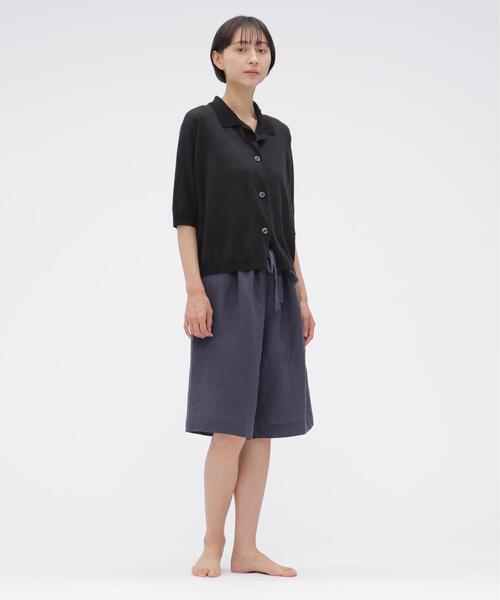 MARGARET HOWELL（マーガレットハウエル）の「FINE LINEN COTTON（カーディガン/ボレロ・レディース・ダークブラウン/ピンク・FREE）」の3枚目の写真