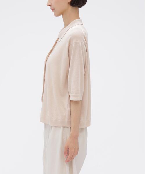 MARGARET HOWELL（マーガレットハウエル）の「FINE LINEN COTTON（カーディガン/ボレロ・レディース・ダークブラウン/ピンク・FREE）」の7枚目の写真
