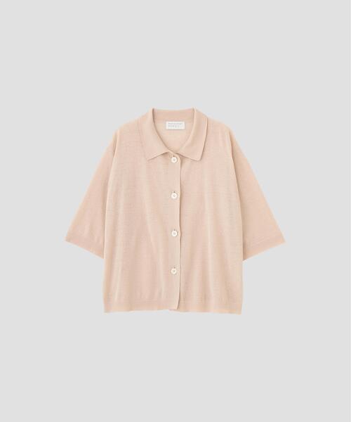 MARGARET HOWELL（マーガレットハウエル）の「FINE LINEN COTTON（カーディガン/ボレロ・レディース・ダークブラウン/ピンク・FREE）」の8枚目の写真