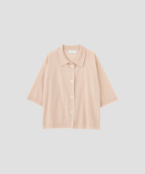 マーガレットハウエル　FINE LINEN　Vネック　カーディガン　オレンジ　Ⅱ FINE LINEN COTTON（カーディガン/ボレロ）｜MARGARET HOWELL