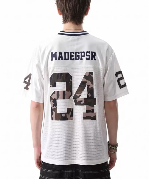 mushwear(マッシュウェア)の「カモフラメッシュゲームTシャツ(Tシャツ/カットソー・メンズ・ネイビー/ホワイト・XX-LARGE/X-LARGE/MEDIUM/LARGE)」の5枚目の写真