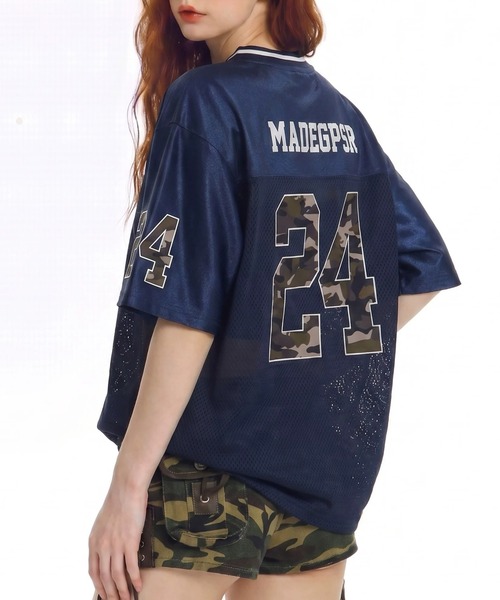 mushwear(マッシュウェア)の「カモフラメッシュゲームTシャツ(Tシャツ/カットソー・メンズ・ネイビー/ホワイト・XX-LARGE/X-LARGE/MEDIUM/LARGE)」の6枚目の写真