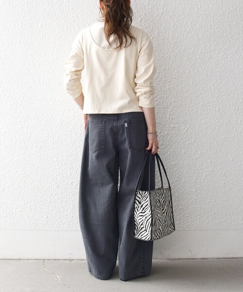 SHIPS any（シップス エニィ）の「〈洗濯機可能〉バレル デニム パンツ［SHIPS any DENIM］（デニムパンツ・レディース・ブルー/チャコールグレー/ブラウン・38/36）」の5枚目の写真