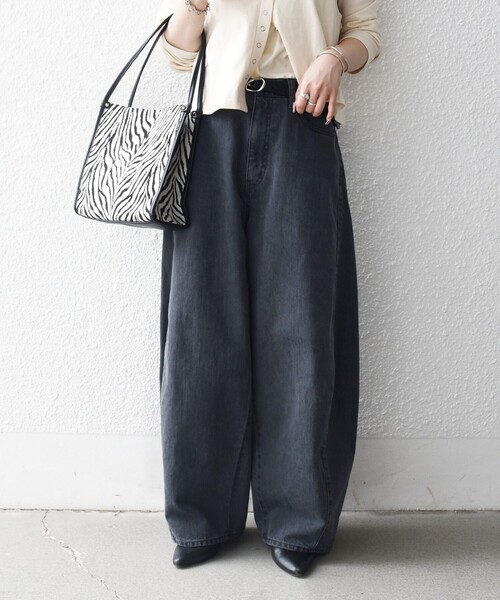 SHIPS any（シップス エニィ）の「〈洗濯機可能〉バレル デニム パンツ［SHIPS any DENIM］（デニムパンツ・レディース・ブルー/チャコールグレー/ブラウン・38/36）」の6枚目の写真