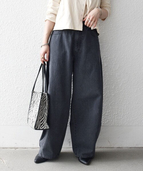 SHIPS any（シップス エニィ）の「〈洗濯機可能〉バレル デニム パンツ［SHIPS any DENIM］（デニムパンツ・レディース・ブルー/チャコールグレー/ブラウン・38/36）」の7枚目の写真