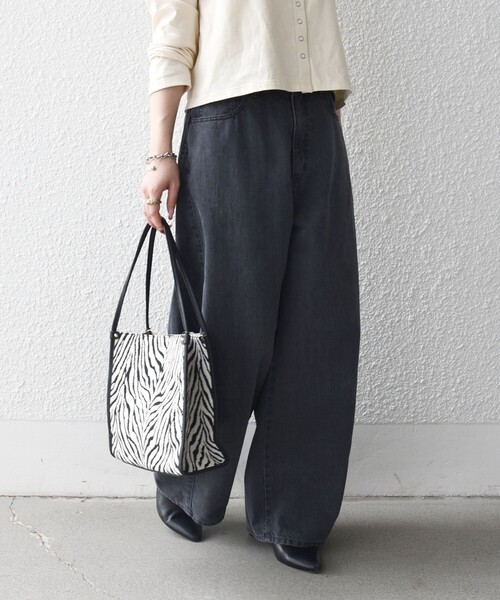 SHIPS any（シップス エニィ）の「〈洗濯機可能〉バレル デニム パンツ［SHIPS any DENIM］（デニムパンツ・レディース・ブルー/チャコールグレー/ブラウン・38/36）」の8枚目の写真