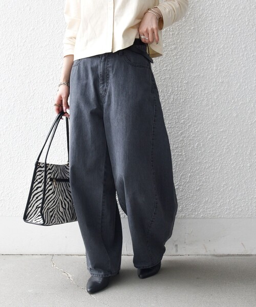 SHIPS any（シップス エニィ）の「〈洗濯機可能〉バレル デニム パンツ［SHIPS any DENIM］（デニムパンツ・レディース・ブルー/チャコールグレー/ブラウン・38/36）」の11枚目の写真