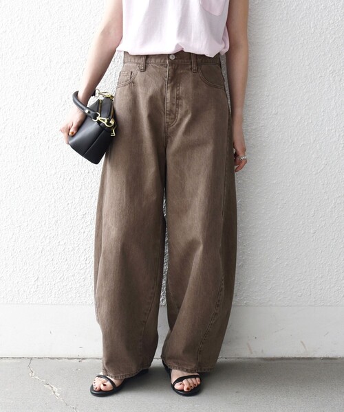 SHIPS any（シップス エニィ）の「〈洗濯機可能〉バレル デニム パンツ［SHIPS any DENIM］（デニムパンツ・レディース・ブルー/チャコールグレー/ブラウン・38/36）」の14枚目の写真