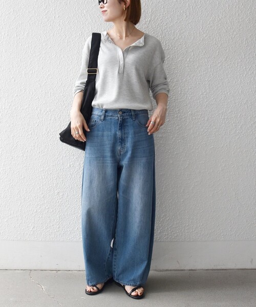 SHIPS any（シップス エニィ）の「〈洗濯機可能〉バレル デニム パンツ［SHIPS any DENIM］（デニムパンツ・レディース・ブルー/チャコールグレー/ブラウン・38/36）」の19枚目の写真