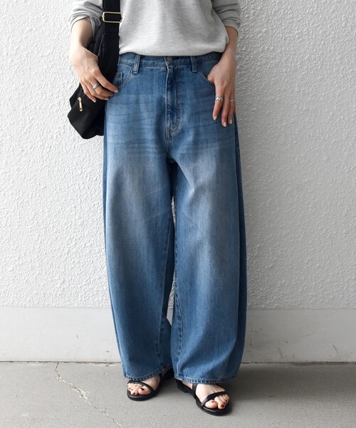SHIPS any（シップス エニィ）の「〈洗濯機可能〉バレル デニム パンツ［SHIPS any DENIM］（デニムパンツ・レディース・ブルー/チャコールグレー/ブラウン・38/36）」の21枚目の写真