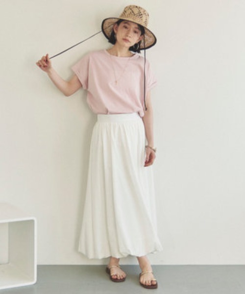 Doux archives(ドゥアルシーヴ)の「袖折り返しTシャツ(Tシャツ/カットソー・レディース・ピンクベージュ/オフホワイト/グレイッシュベージュ/チャコールグレー/ブラック・36/38)」の19枚目の写真
